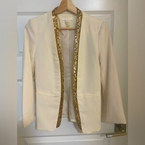 H&M white blazer with sequins Size 6